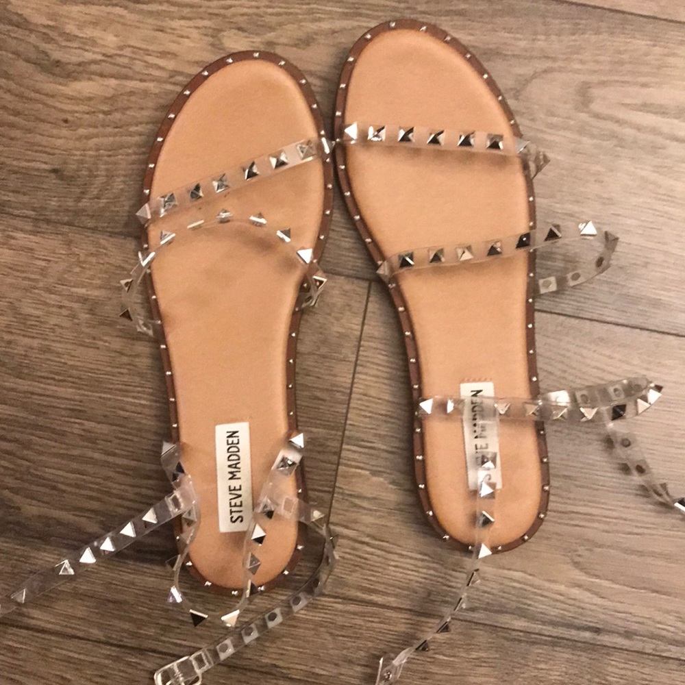 Steve Madden clear travel Sandals